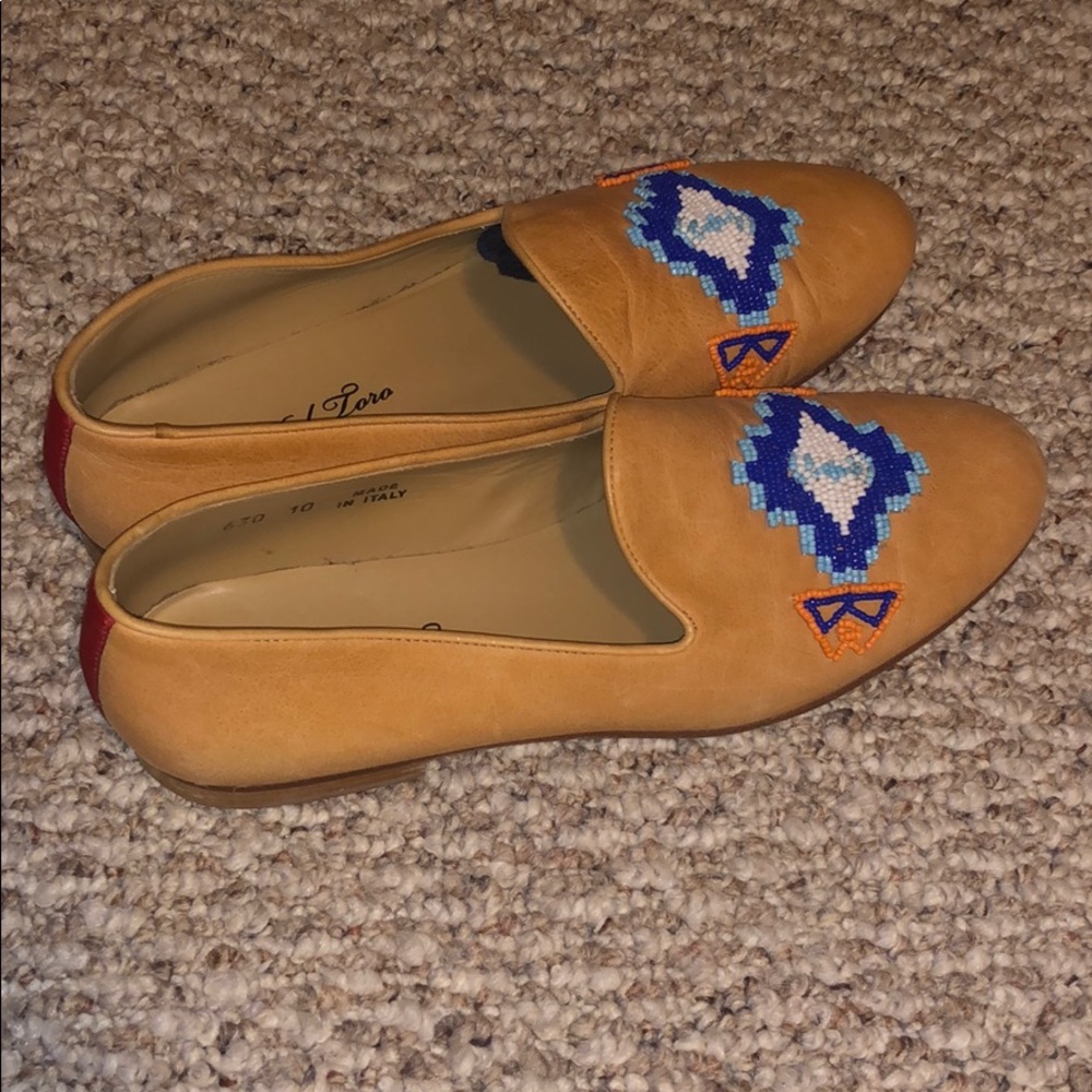 Del Toro Women’s Leather Slip On Loafers 10